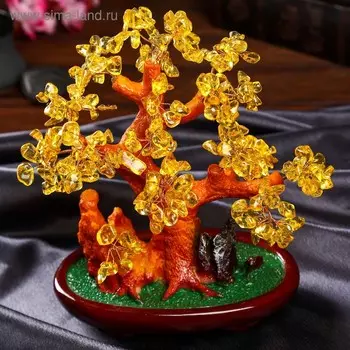 Бонсай декоративный «Янтарное денежное дерево», 252 камня, 252211 см