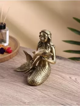 Сувенир «Русалка с дельфином», 121717 см, бронза