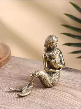 Сувенир бронза "Русалка с ребенком" 15х6х13 см