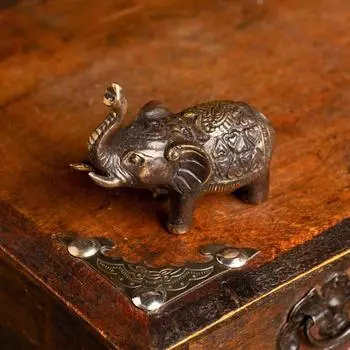 Сувенир бронза "Слон" 6х6х2,5 см