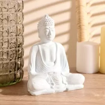 Сувенир "Будда" 17 см, полистоун, белый