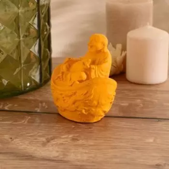 Сувенир "Будда" камень 10х10 см, жёлтый