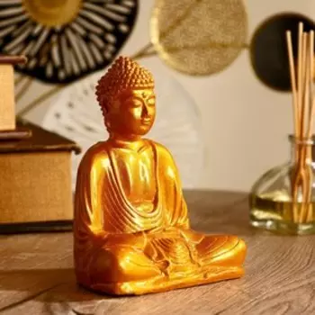 Сувенир "Будда" полистоун 15 см, золото