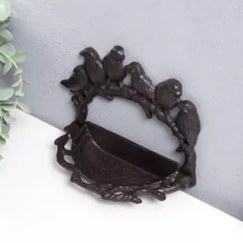 Фигурка-подставка для мелочей «Шесть птиц на корзине», чугун, 14.5919 см