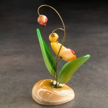 Сувенир "Цветы Маргаритки с колокольчиками", селенит