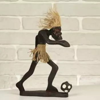 Сувенир «Абориген-футболист», 81221 см, дерево