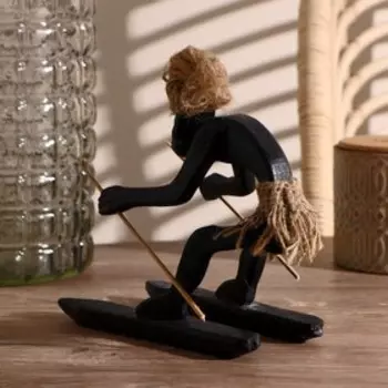 Сувенир «Абориген-лыжник», 15 см, дерево