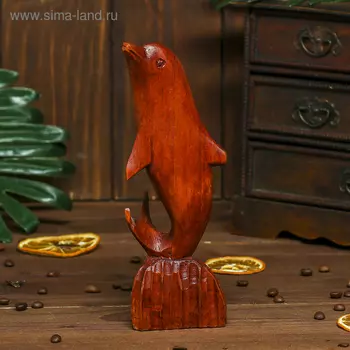 Сувенир дерево "Дельфин" коричневый цвет 20х6х5 см