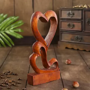 Сувенир дерево "Два сердца" 20х10х3 см