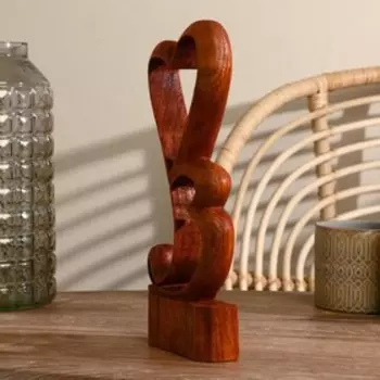 Сувенир дерево "Два сердца" коричневый цвет 30х14х3,5 см