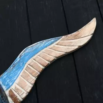 Сувенир дерево "Хищная птица" синяя 60х20х5 см