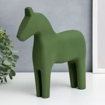 Сувенир дерево "Конь зелёный матовый" 23,5х5,5х22 см