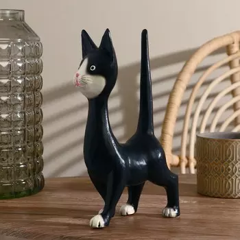 Сувенир дерево "Кошечка" чёрная 15х27х7 см