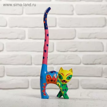 Сувенир дерево "Кошечка радужная" 11х3,5х30 см