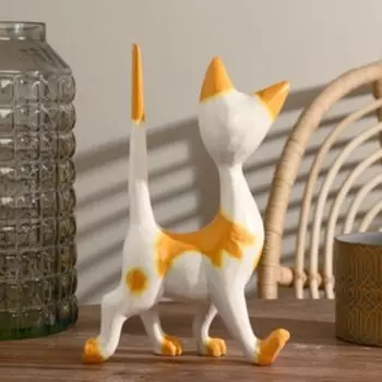Сувенир дерево "Кошечка" с оранжевым 17х27х7 см