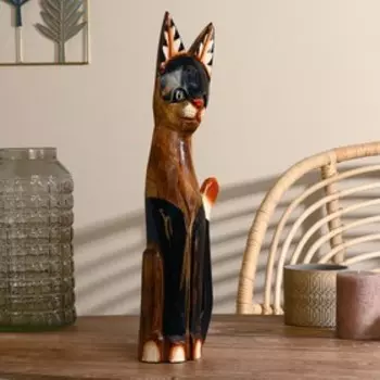 Сувенир дерево "Кошка" коричневая 50 см