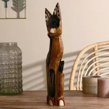 Сувенир дерево "Кошка" коричневая 50 см