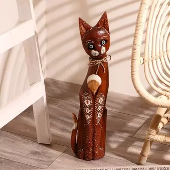 Сувенир дерево "Кошка резные лапки и ушки" 60х13х5 см