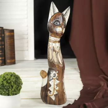 Сувенир дерево "Кошка с цветами" 5,5х11х40 см