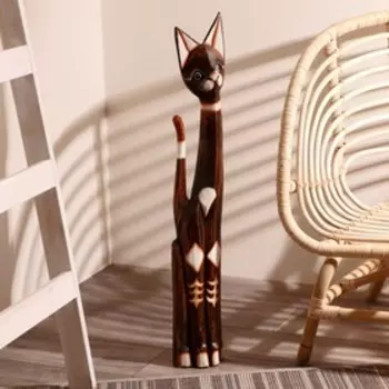 Сувенир дерево "Кошка с цветами" 80х17х6 см