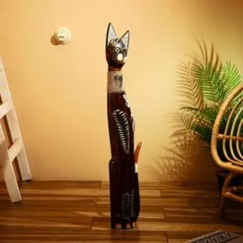 Сувенир дерево "Кошка с ящеркой" 100 см