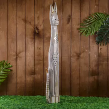 Сувенир дерево "Кошка с ромбиком из зеркальной мозаики" 100х22х8 см