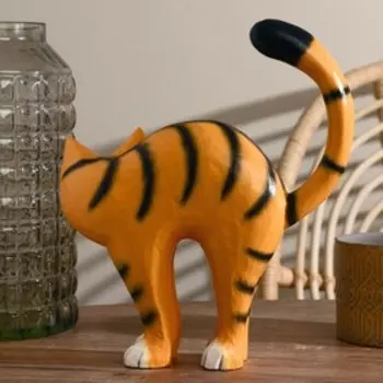 Сувенир дерево "Кошка" тигровая 25х30х7 см