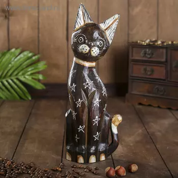 Сувенир дерево "Кошка Звездочка" 4,5х9х30 см