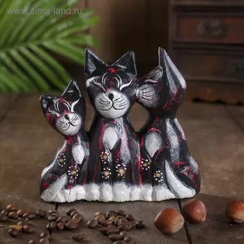 Сувенир «Кошки с колокольчиком», 41313 см, дерево