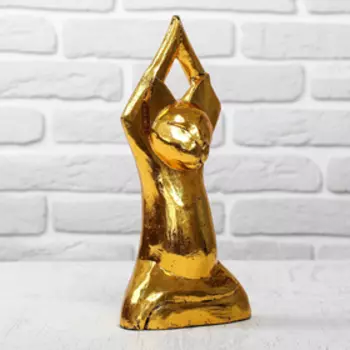 Сувенир дерево "Кот йог" 14х6,5х25 см