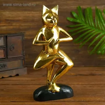 Сувенир «Кот йог», 15735 см, дерево