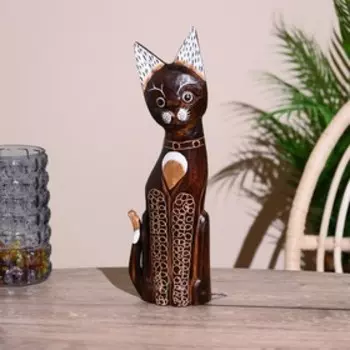 Сувенир дерево "Котёнок с полосатыми ушками" 30х11,5х5 см