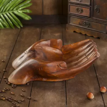 Сувенир дерево "Ладоши" коричневый цвет 30х20х8 см