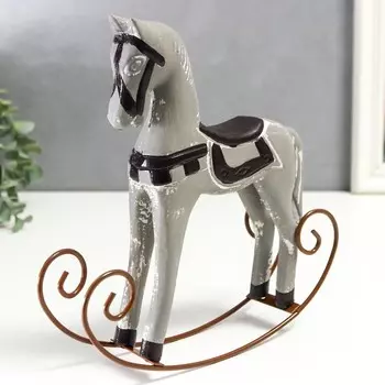 Сувенир дерево "Лошадка-качалка" серая 22х5х23 см