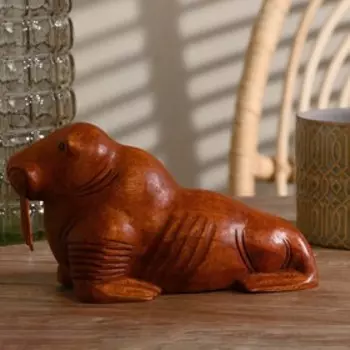 Сувенир дерево "Морж" 20х12х7 см