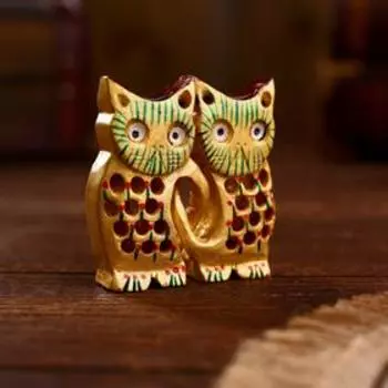 Сувенир дерево "Пара сов" 6х6х1,5 см