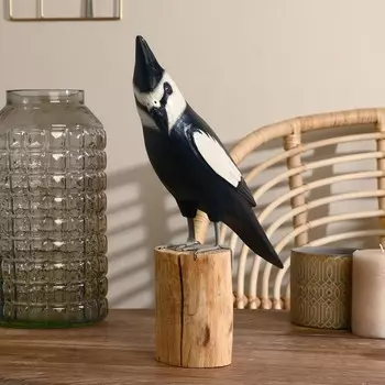 Сувенир дерево "Попугай на пеньке" чёрный 30 см