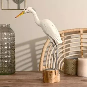 Сувенир дерево "Птица" белая 35 см