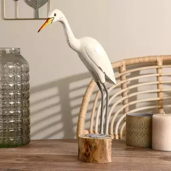 Сувенир дерево "Птица" белая 35 см