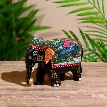 Сувенир дерево "Расписной слоник" 15х6,8х10,5 см