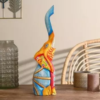 Сувенир дерево "Слоник разноцветный" 50х14х9 см