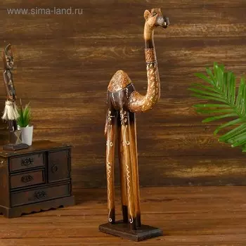 Сувенир дерево "Верблюд с резным горбом" 60х18,5х8 см