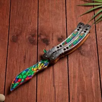 Сувенир деревянный «Нож Бабочка» разноцветный