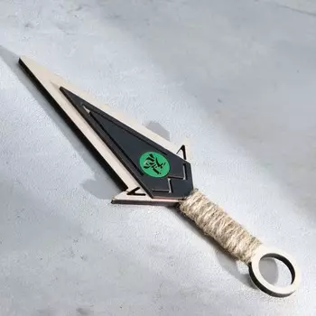 Сувенир деревянный "Нож Кунай", зеленый