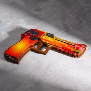 Сувенир деревянный "Пистолет-резинкострел" оранжевый