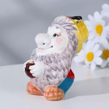 Сувенир "Домовой Никодим с котелком", ярославская майолика, h=11 см