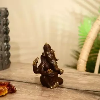 Сувенир "Ганеша" бронза 11,5х9 см