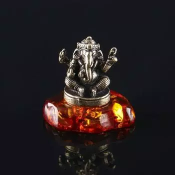 Фигурка «Ганеша», латунь, янтарная смола, 1.71.71.1 см