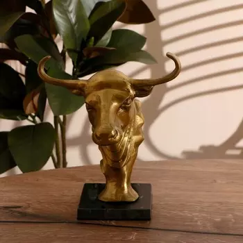 Сувенир "Голова быка" алюминий 22х19,5х15 см