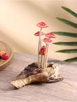 Сувенир «Грибочки», 121215 см, дерево, красный